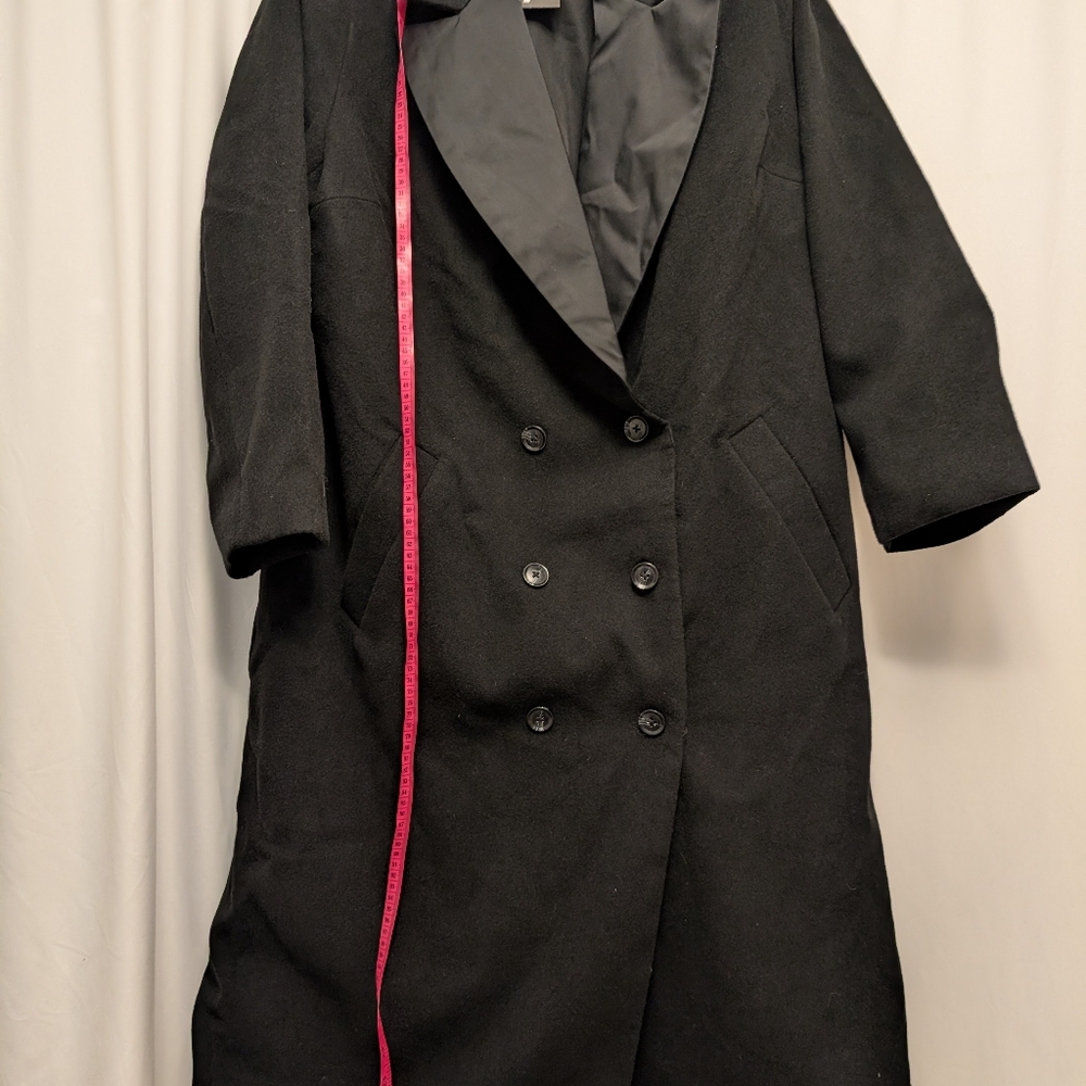 Future collective nwt XXL double breasted long black coat - Picture 7 of 12